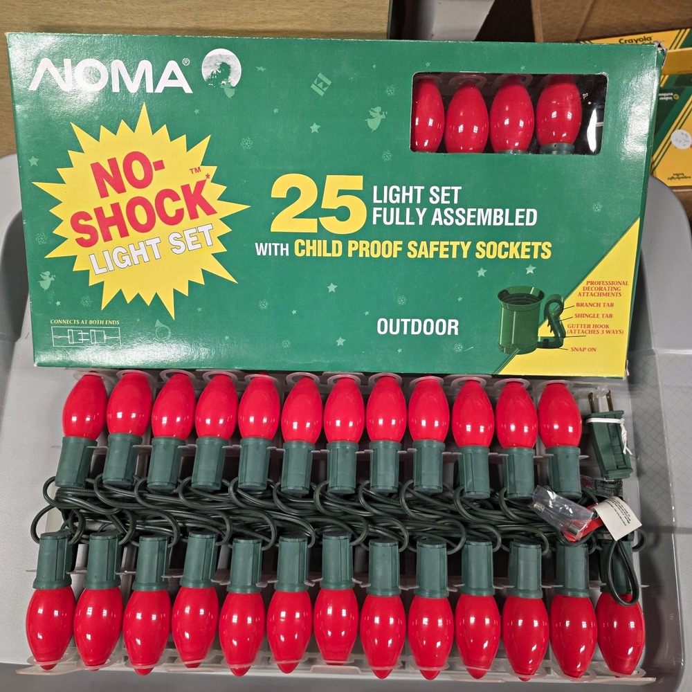 NOMA No-Shock 25-Light Outdoor Red Holiday Incandescent String Lights
